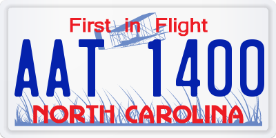NC license plate AAT1400