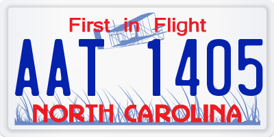 NC license plate AAT1405