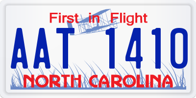 NC license plate AAT1410
