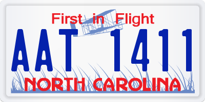 NC license plate AAT1411