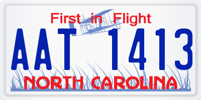NC license plate AAT1413