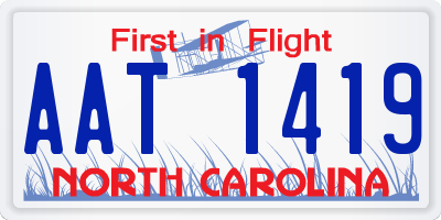 NC license plate AAT1419