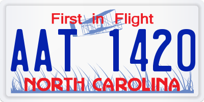 NC license plate AAT1420