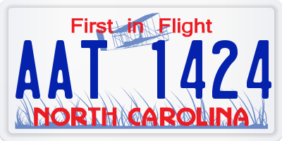 NC license plate AAT1424