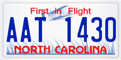 NC license plate AAT1430
