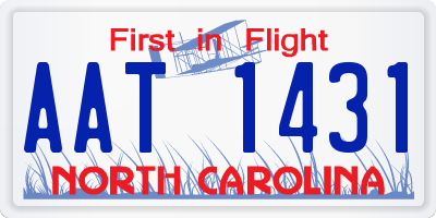 NC license plate AAT1431