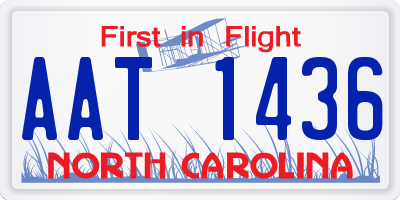 NC license plate AAT1436