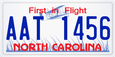 NC license plate AAT1456
