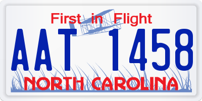 NC license plate AAT1458