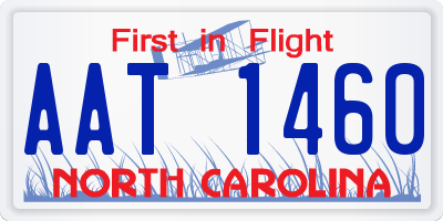 NC license plate AAT1460