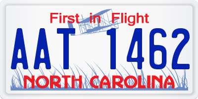 NC license plate AAT1462