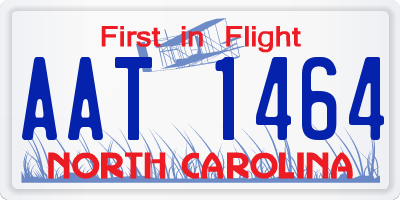 NC license plate AAT1464