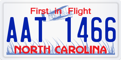 NC license plate AAT1466