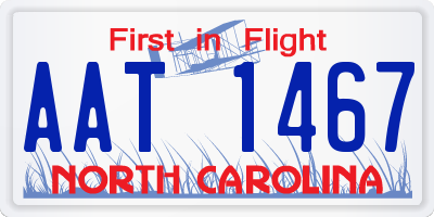NC license plate AAT1467