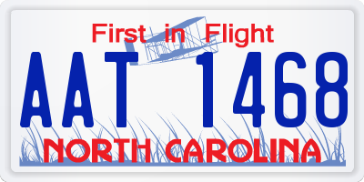 NC license plate AAT1468