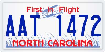 NC license plate AAT1472