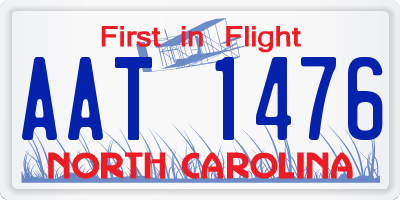 NC license plate AAT1476