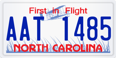 NC license plate AAT1485