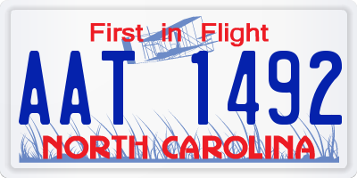 NC license plate AAT1492