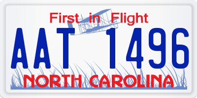 NC license plate AAT1496
