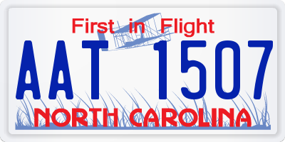 NC license plate AAT1507