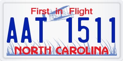 NC license plate AAT1511