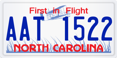 NC license plate AAT1522