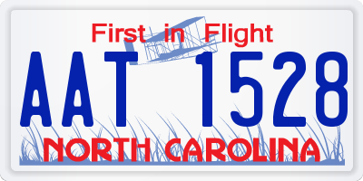 NC license plate AAT1528