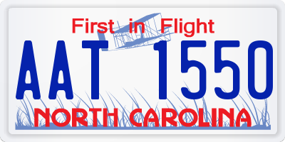 NC license plate AAT1550