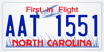 NC license plate AAT1551