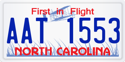 NC license plate AAT1553