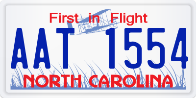NC license plate AAT1554