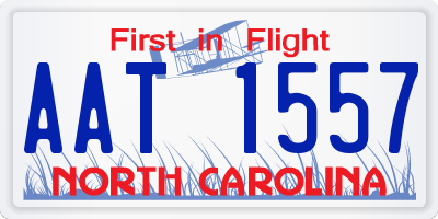 NC license plate AAT1557