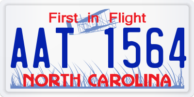 NC license plate AAT1564