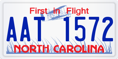 NC license plate AAT1572