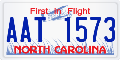 NC license plate AAT1573