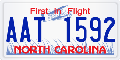 NC license plate AAT1592