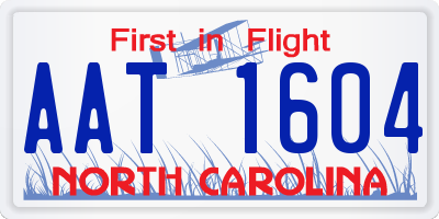 NC license plate AAT1604