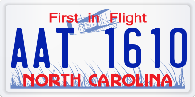 NC license plate AAT1610