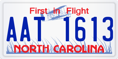 NC license plate AAT1613