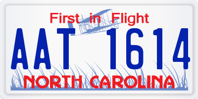 NC license plate AAT1614