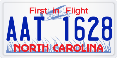 NC license plate AAT1628