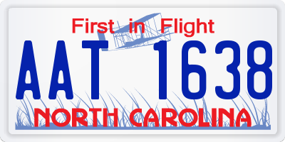 NC license plate AAT1638