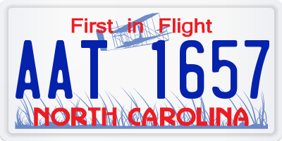NC license plate AAT1657