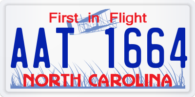 NC license plate AAT1664