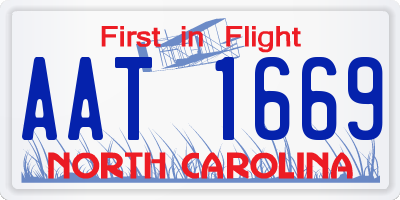 NC license plate AAT1669