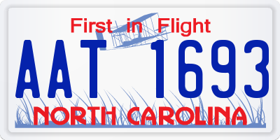 NC license plate AAT1693