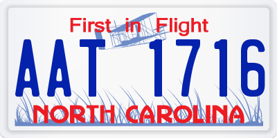 NC license plate AAT1716