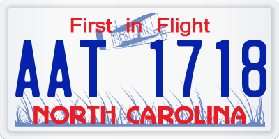 NC license plate AAT1718