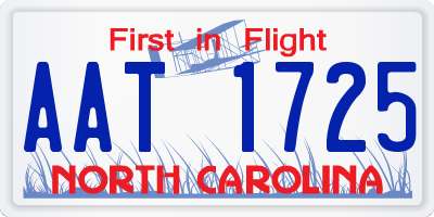 NC license plate AAT1725